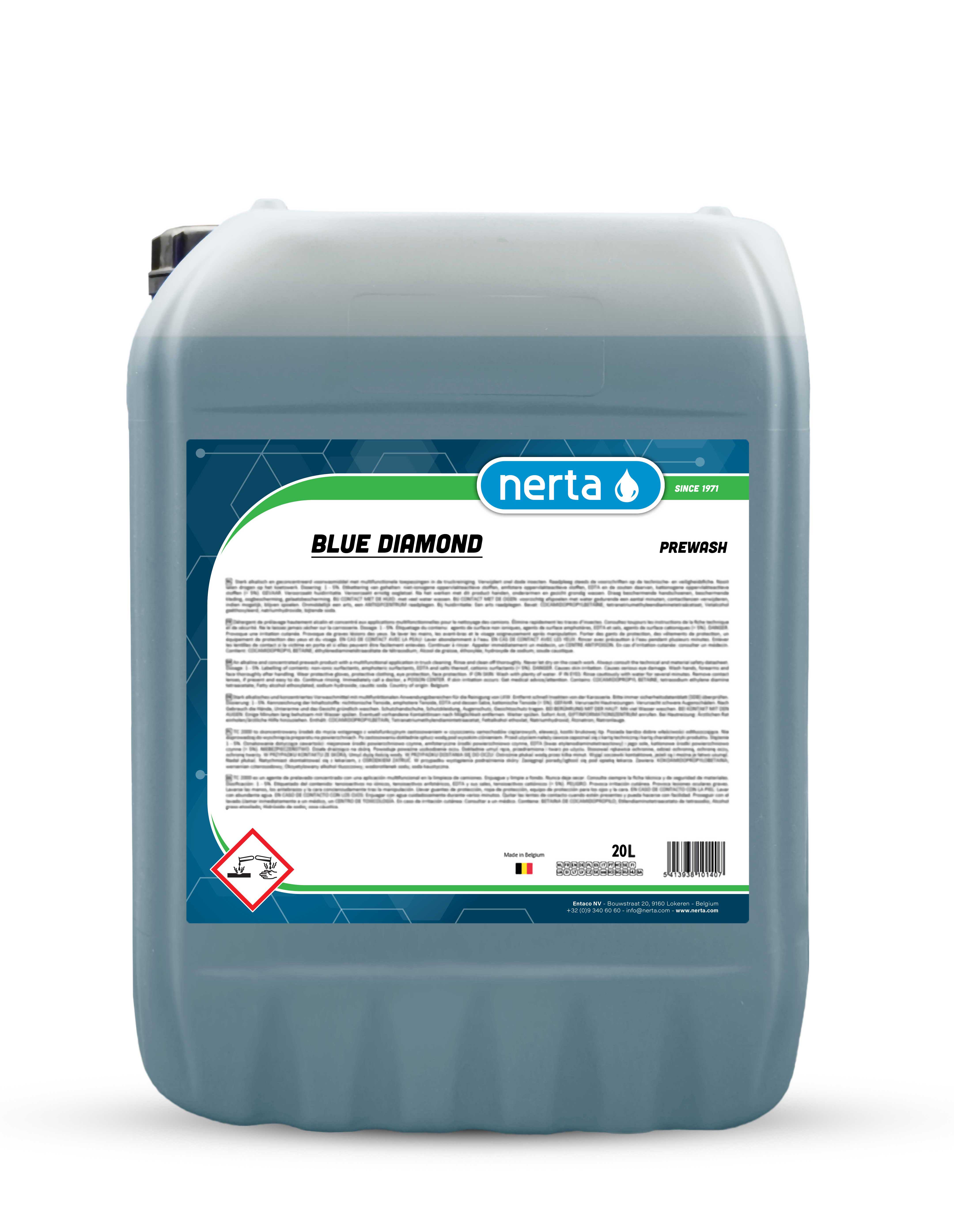 Nerta Blue Diamond premium alkaline pre-wash snow foam concentrate bottle