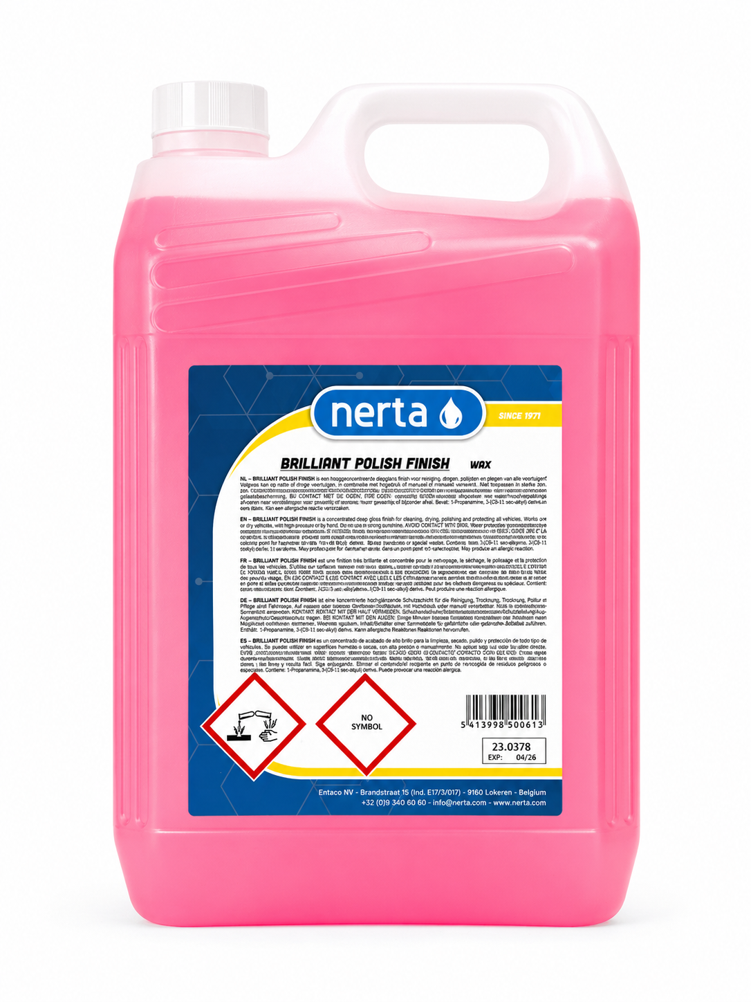 Nerta Brilliant Polish Finish 5L – concentrated gloss-enhancing final wash polish for cars, vans and fleets