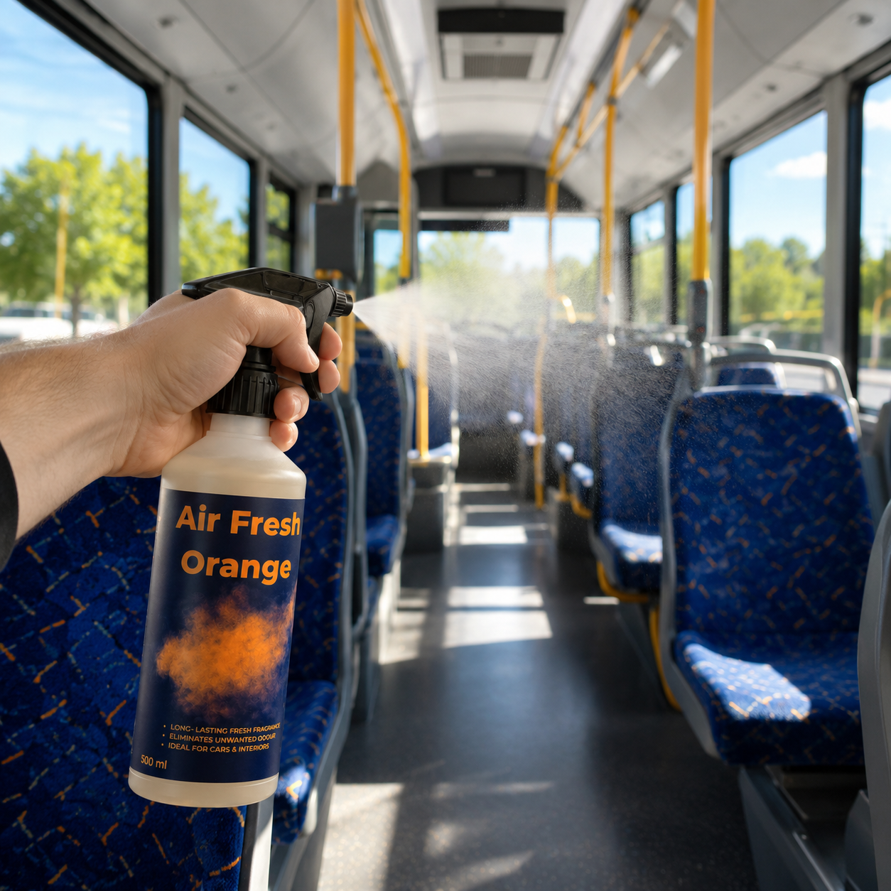 Air Fresh Orange ready-to-use interior air freshener, bottle detail
