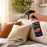 Air Fresh Orange 500ml car air freshener spray, label close-up