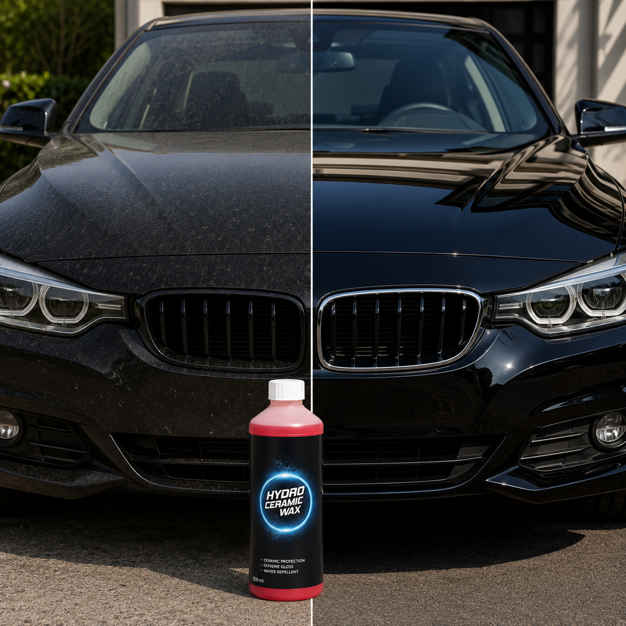 Nerta Hydro Ceramic Wax bottle detail showing ceramic protection formula