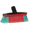 Vikan vehicle brush 526952 with red and green soft split filaments and waterfed handle fitting for car body washing