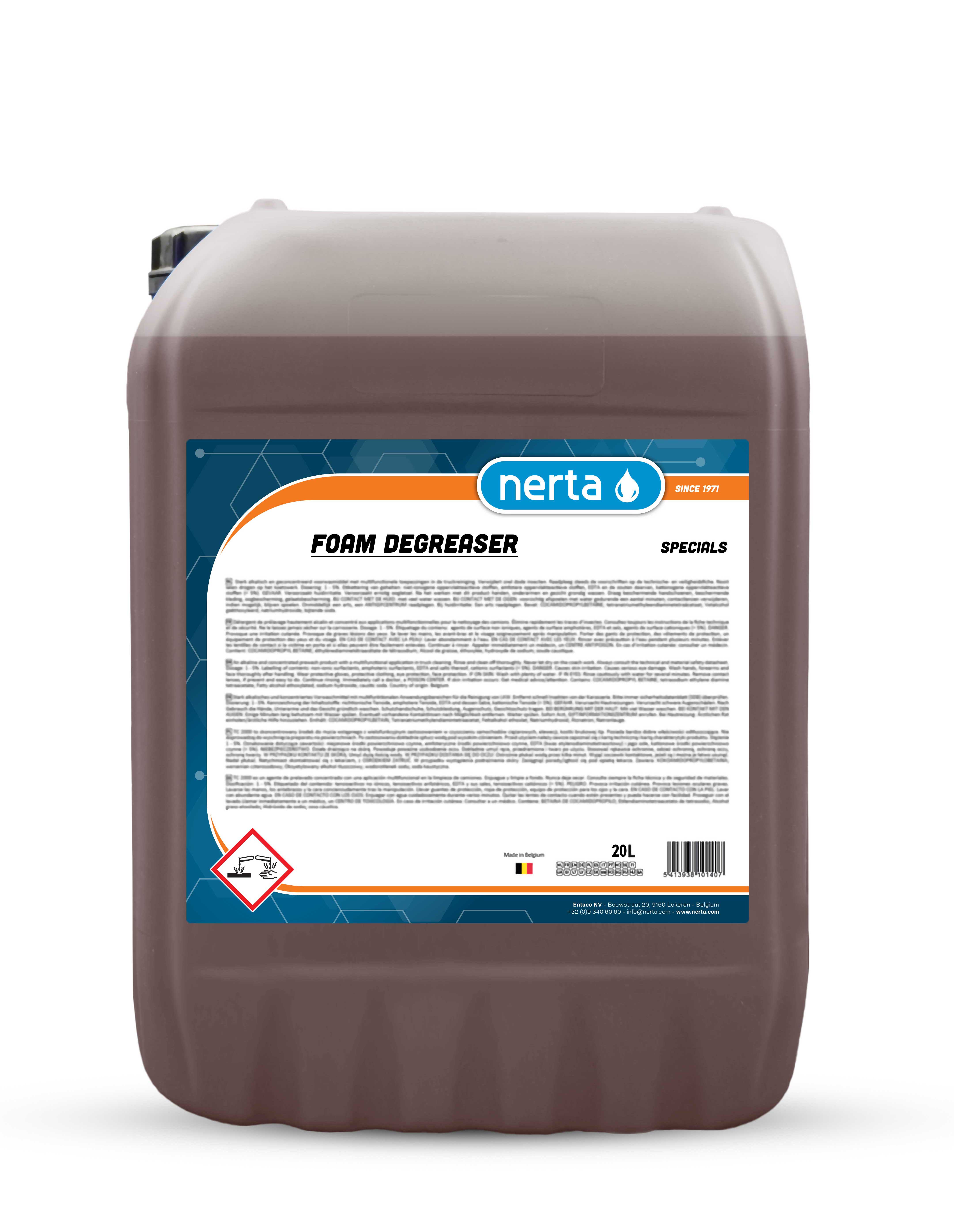 Nerta Foam Degreaser 20L alkaline foaming degreaser concentrate drum for engines