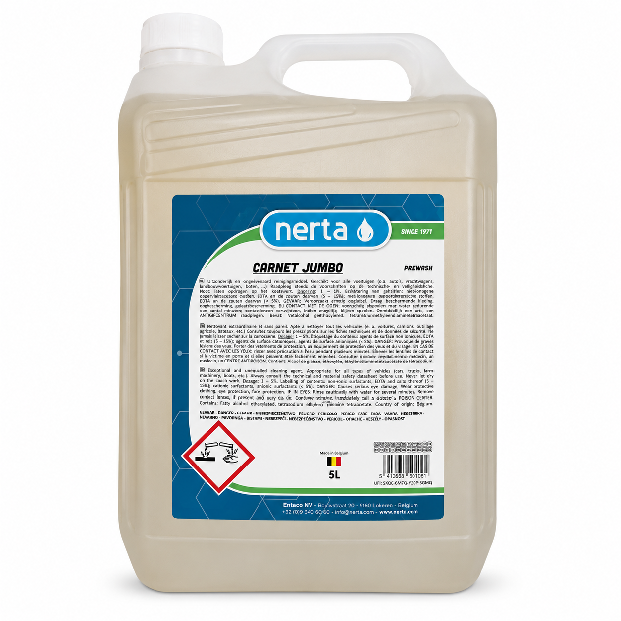 Carnet Jumbo 5L Concentrated Touchless Pre-Wash TFR Contactless Car Van Truck Valet