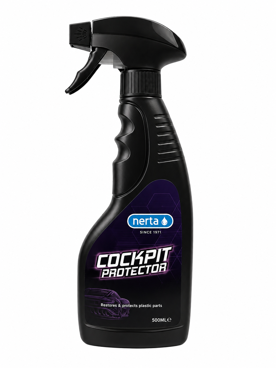 Nerta Cockpit Protector dashboard and trim dressing bottle with UV protection