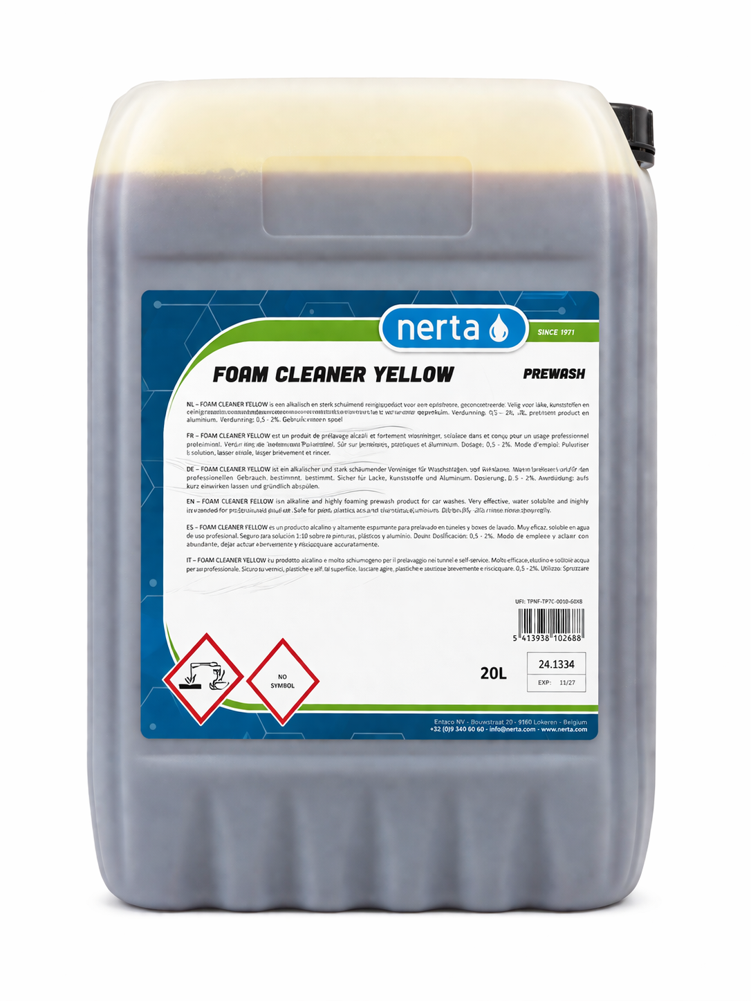 Nerta Foam Cleaner Yellow high-foam pre-wash snow foam concentrate bottle