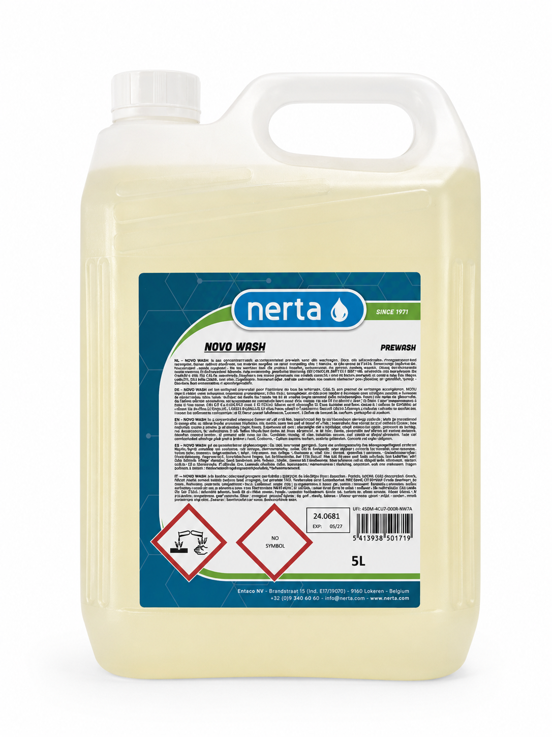 Nerta Novo Wash neutral pH foam shampoo concentrate bottle for car bodywork