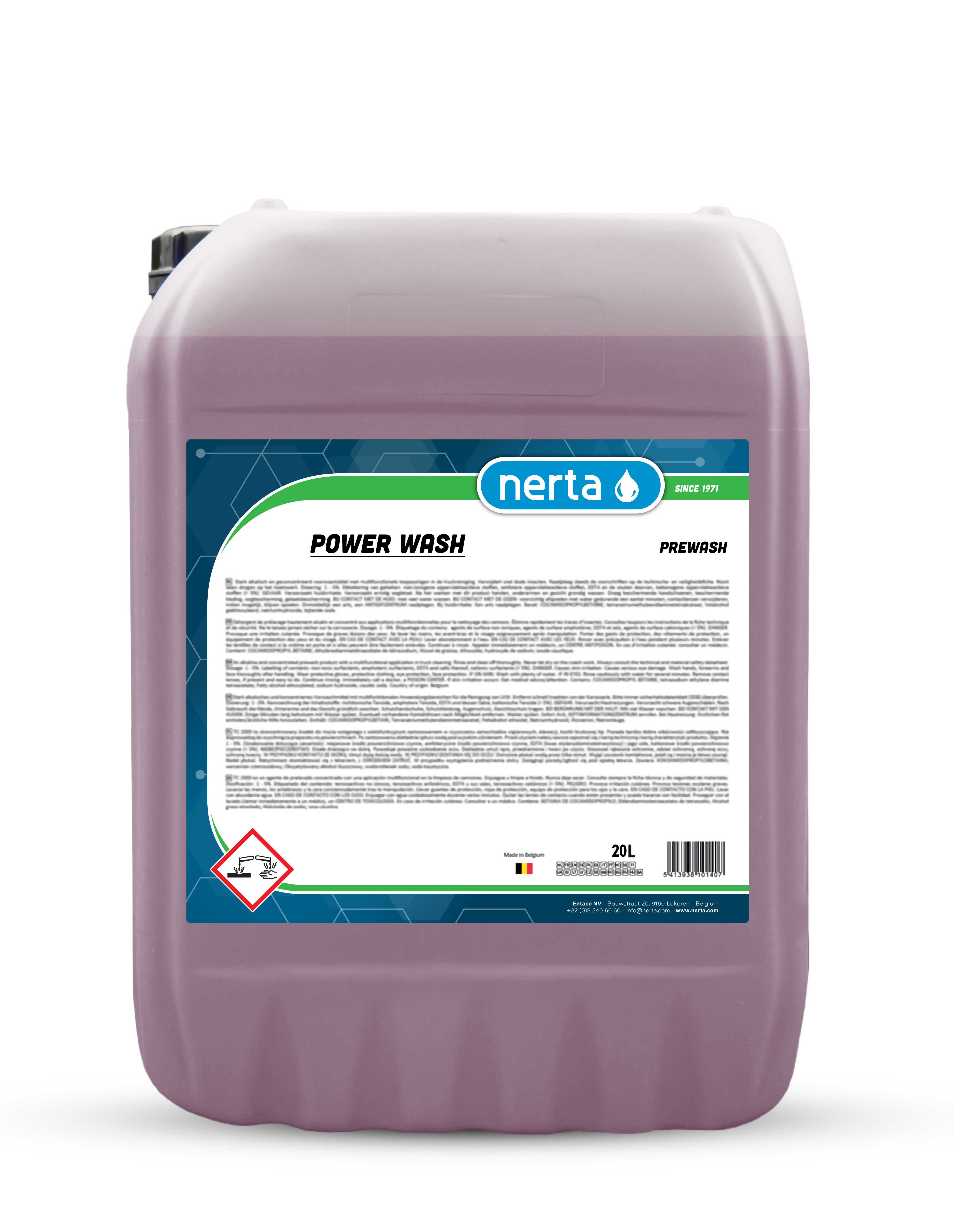 Nerta Power Wash powerful alkaline pre-wash foam concentrate bottle for cars