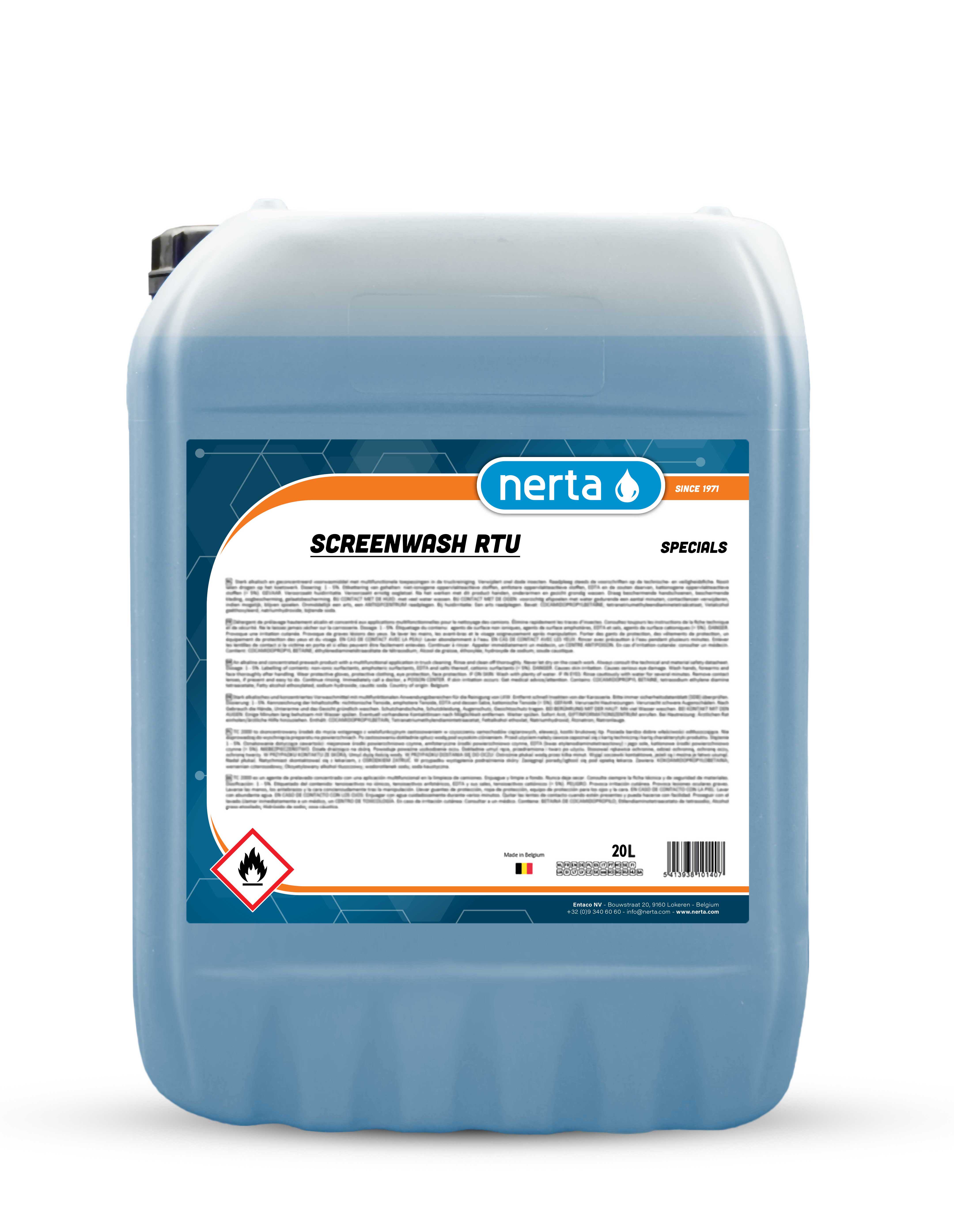 Nerta Screenwash RTU ready-to-use windscreen washer fluid bottle for cars