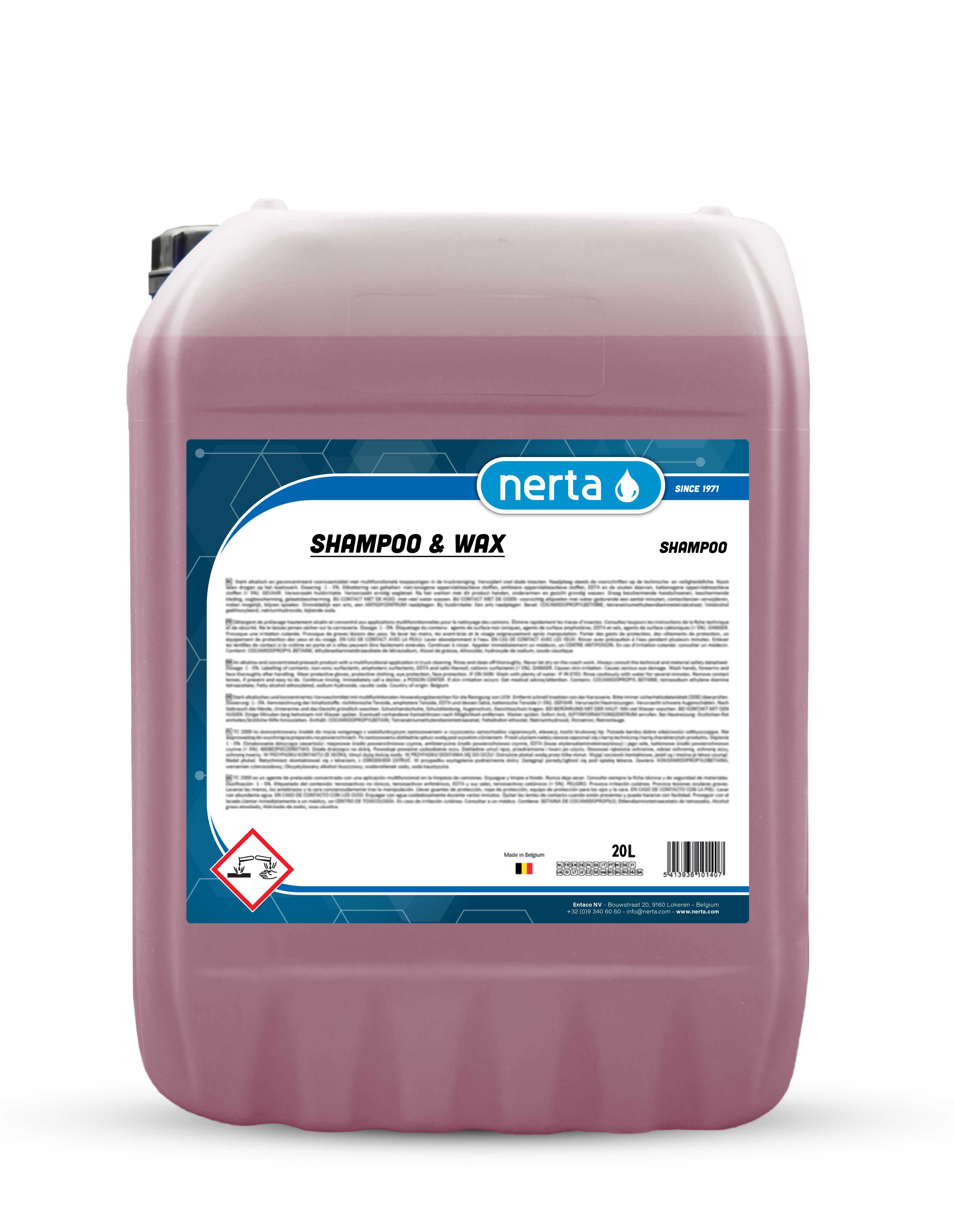 Nerta Shampoo & Wax concentrated car shampoo with wax topper bottle
