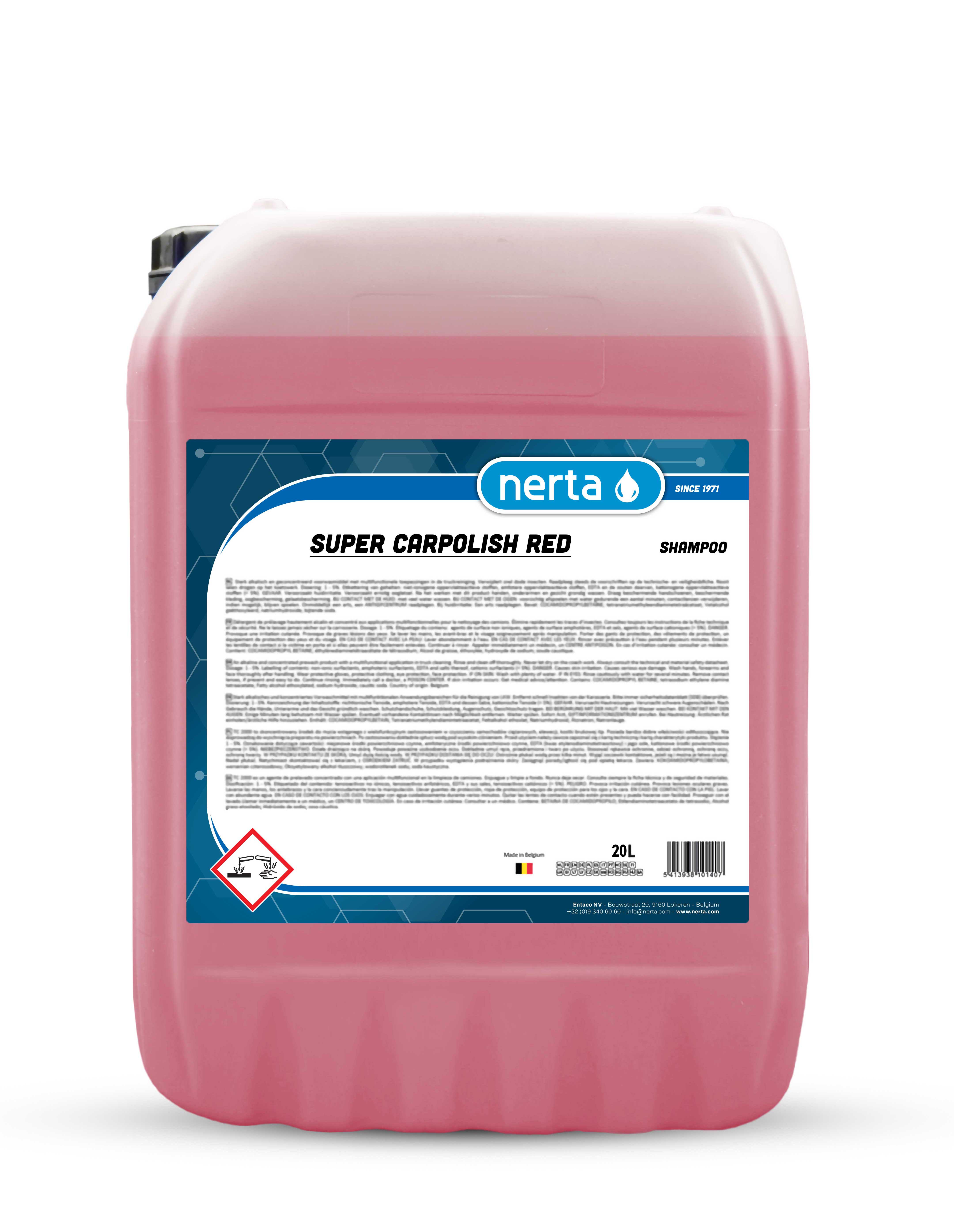 Nerta Super Carpolish Red concentrated cleaning and polishing shampoo for vehicles