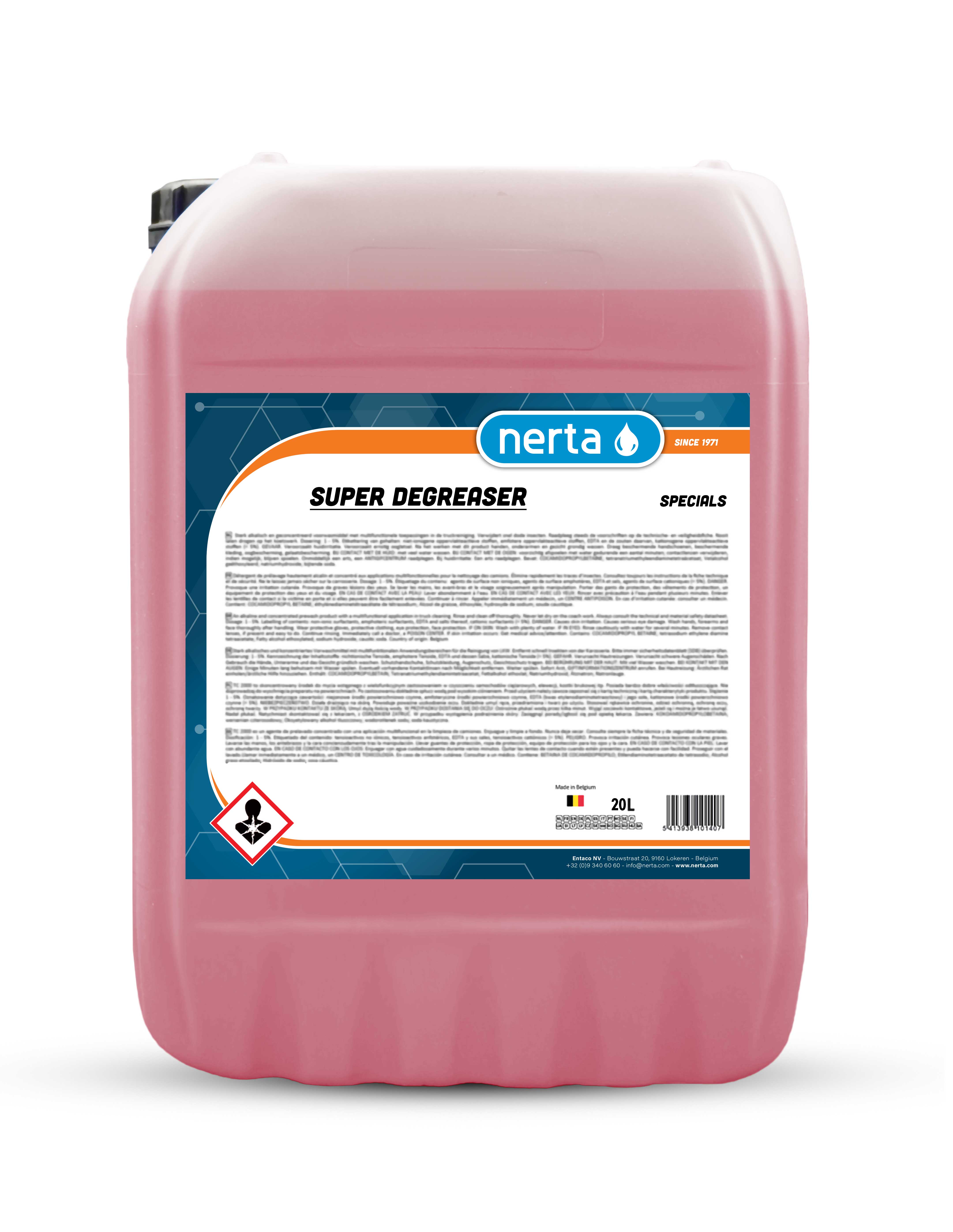 Nerta Super Degreaser heavy duty engine and parts degreaser concentrate bottle