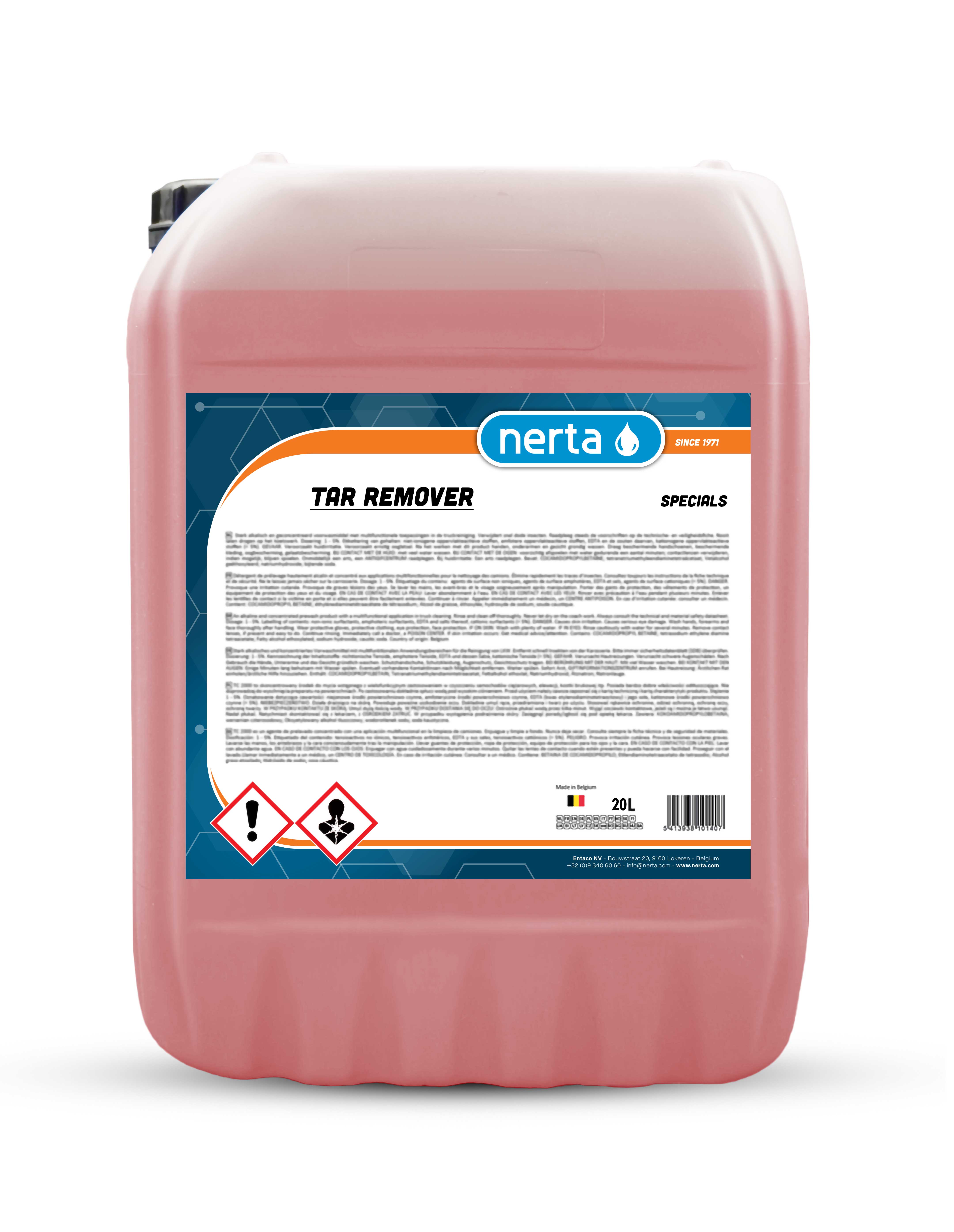 Nerta Tar Remover solvent-based tar and adhesive remover bottle for car paintwork