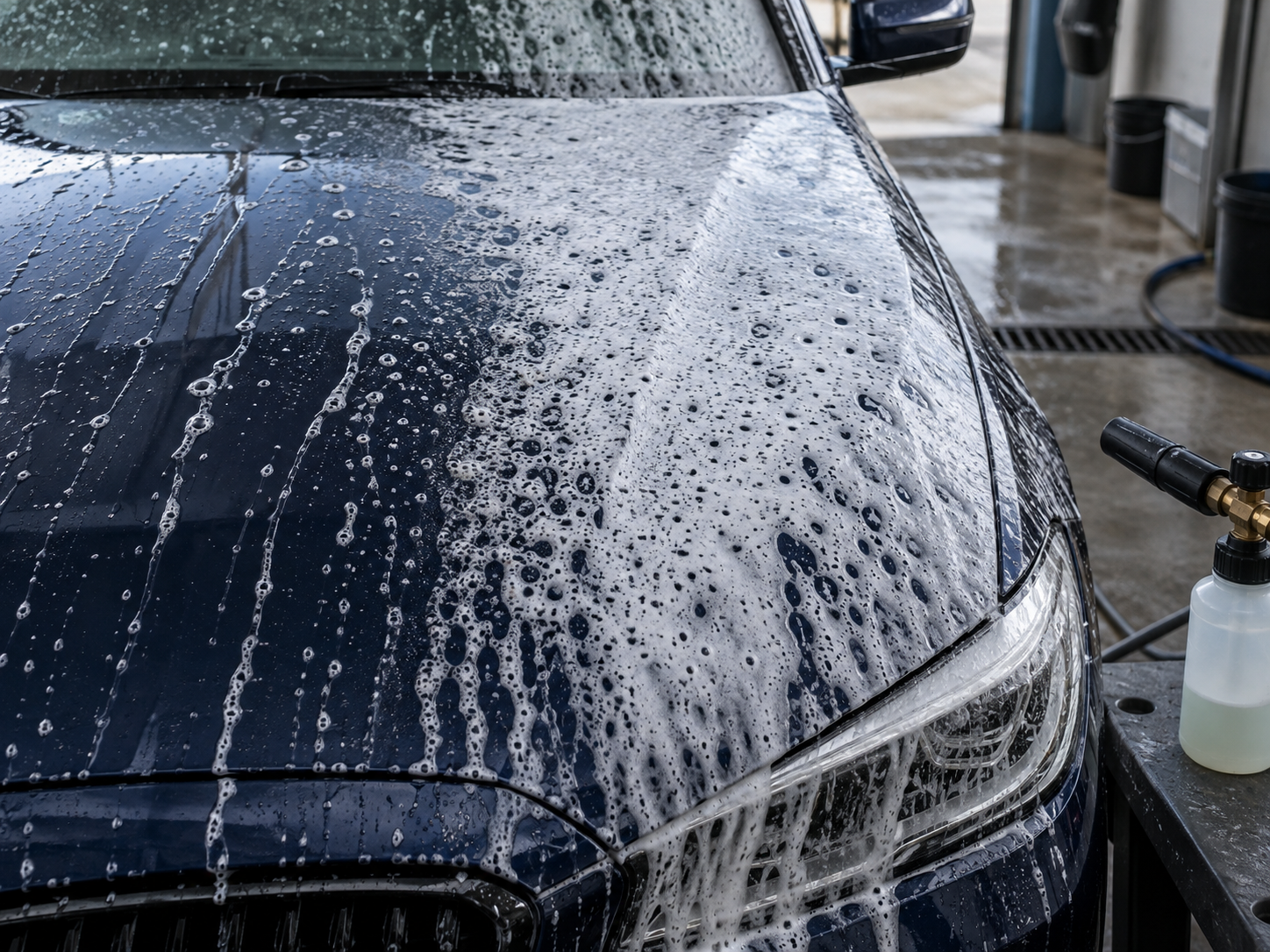 Illustration of thin and denser foam on a car bonnet
