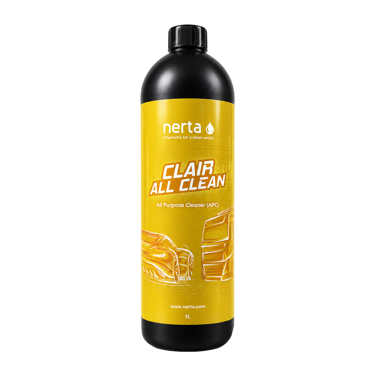 Nerta Clair All Clean 1L bottle with a yellow label on a white background